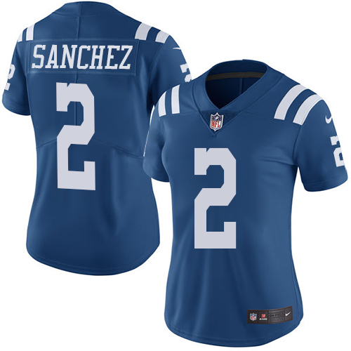 Indianapolis Colts #2 Limited Rigoberto Sanchez Royal Blue Nike NFL Women Rush Vapor Untouchable Jersey